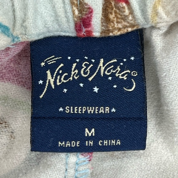 Nick and Nora Sock Monkey Pajama Pants size M - Picture 3 of 4